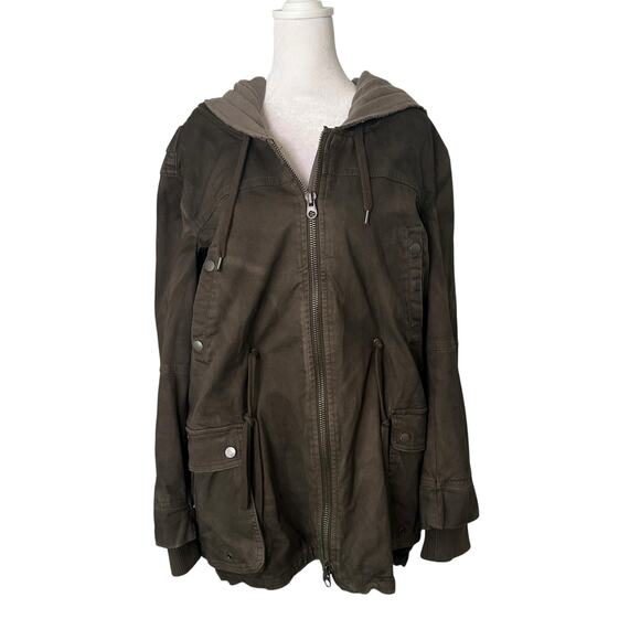 Free People army green lined utility jacket size S - Picture 1 of 9